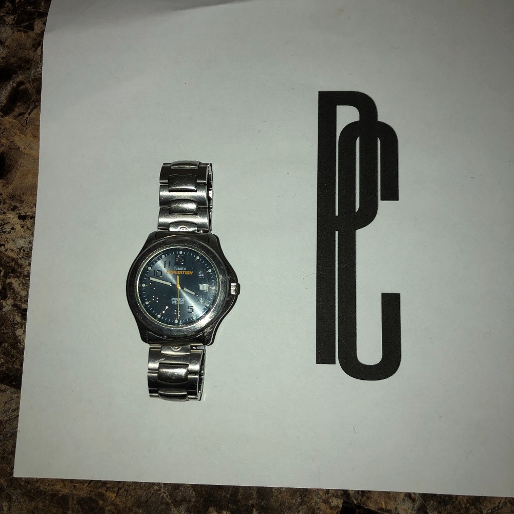 Timex Explorer Indiglo CR2016 WR 50M Stainless Steel Watch